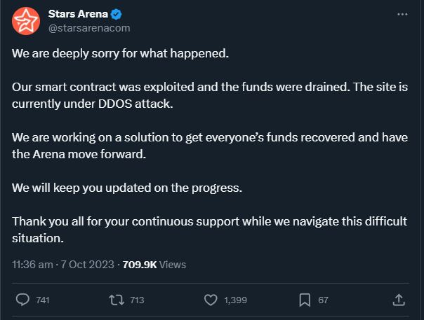 What's happening to AVAX! Stars Arena has been hacked! 1 Stars Arena Hacked